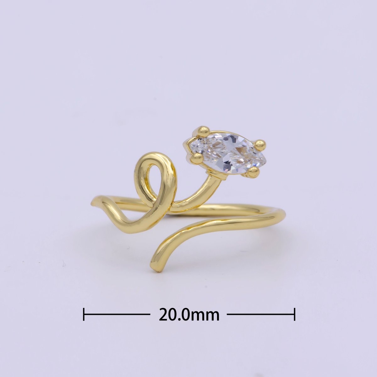 Vine Snake Shape Jewelry Rings Slim Gold Filled jewelry Party ring Gift idea U-149 - DLUXCA