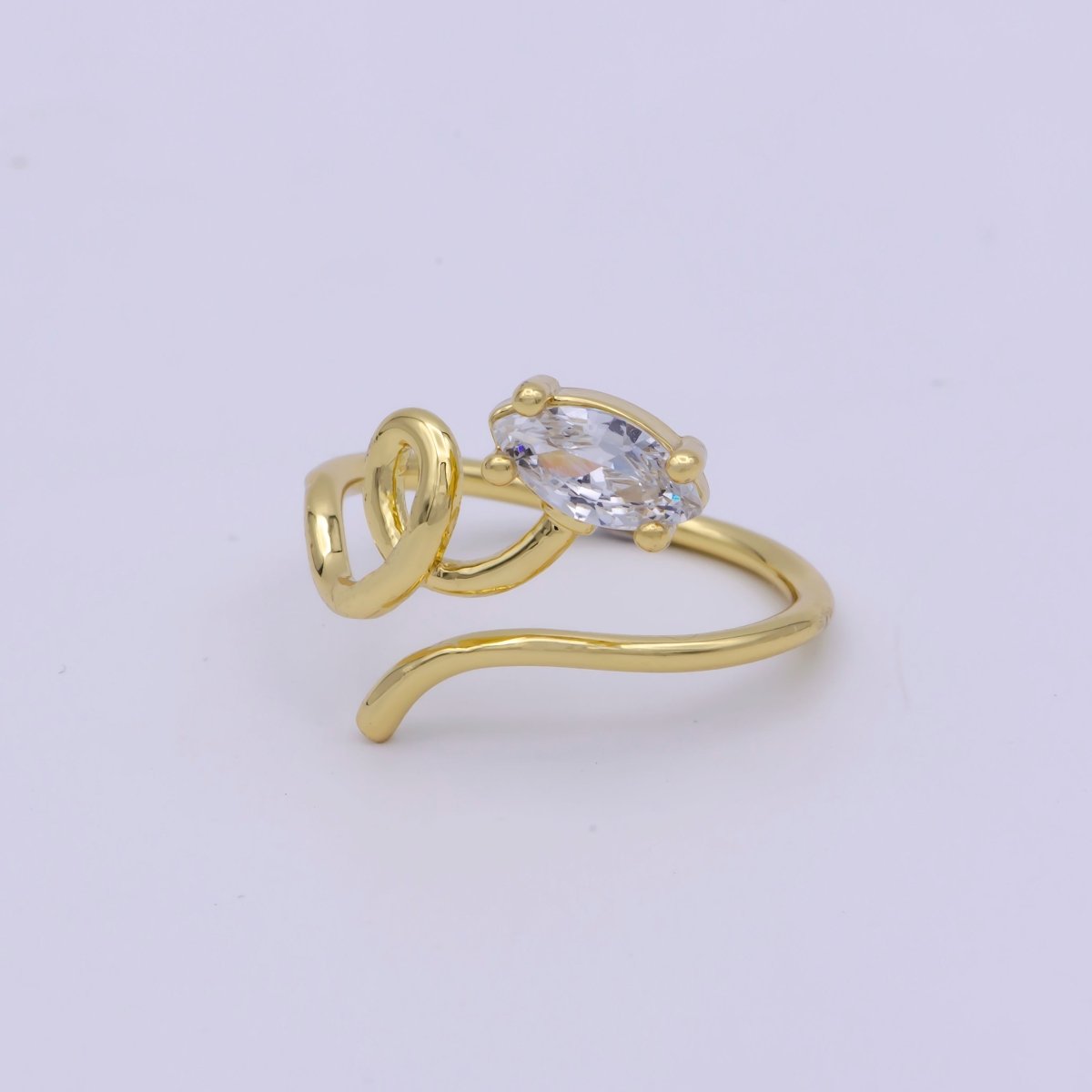 Vine Snake Shape Jewelry Rings Slim Gold Filled jewelry Party ring Gift idea U-149 - DLUXCA