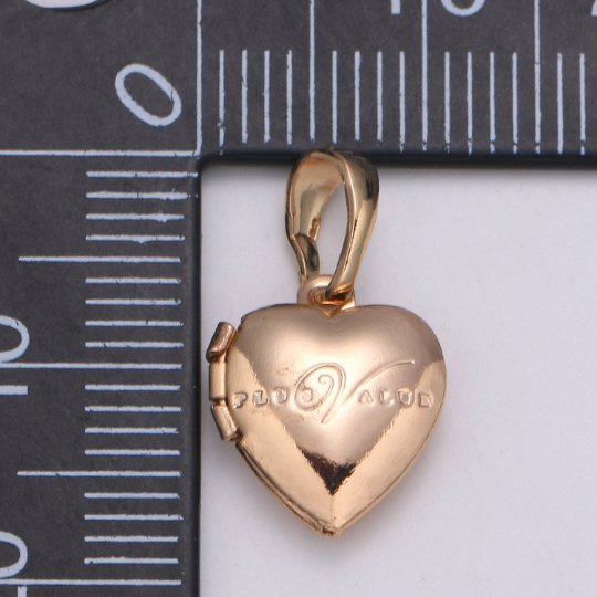 Vintage French heart locket, Rose Gold Filled heart pendant, lovely heart locket Necklace love locket Jewelry making supply H-126 - DLUXCA