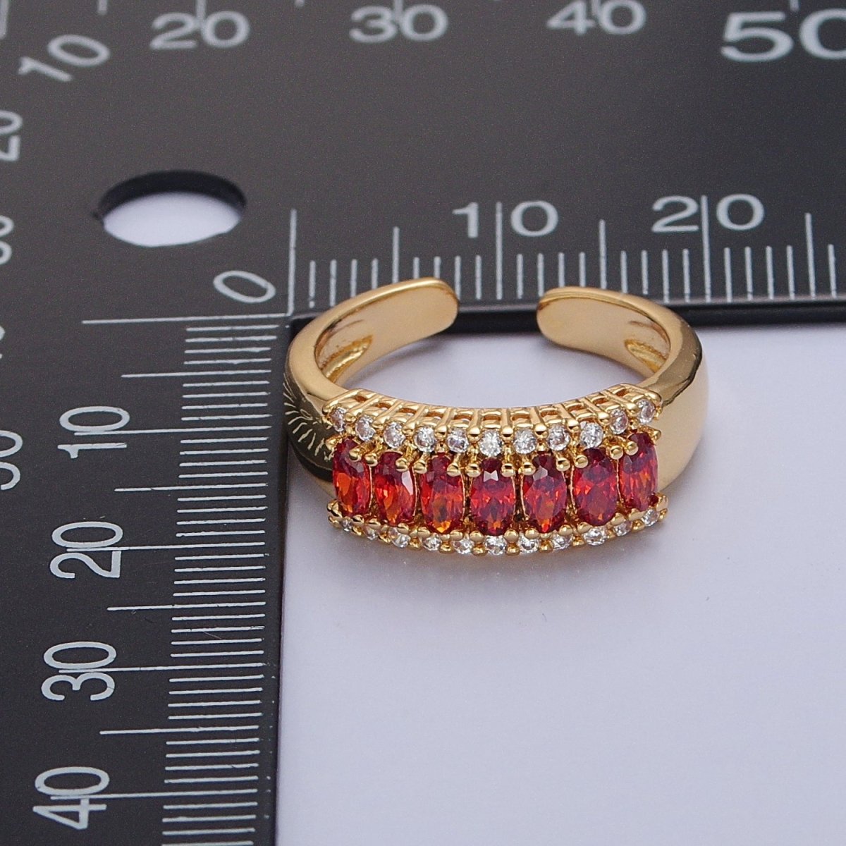 Vintage Red Cz Ring Antique Gold Ring O-2175 - DLUXCA