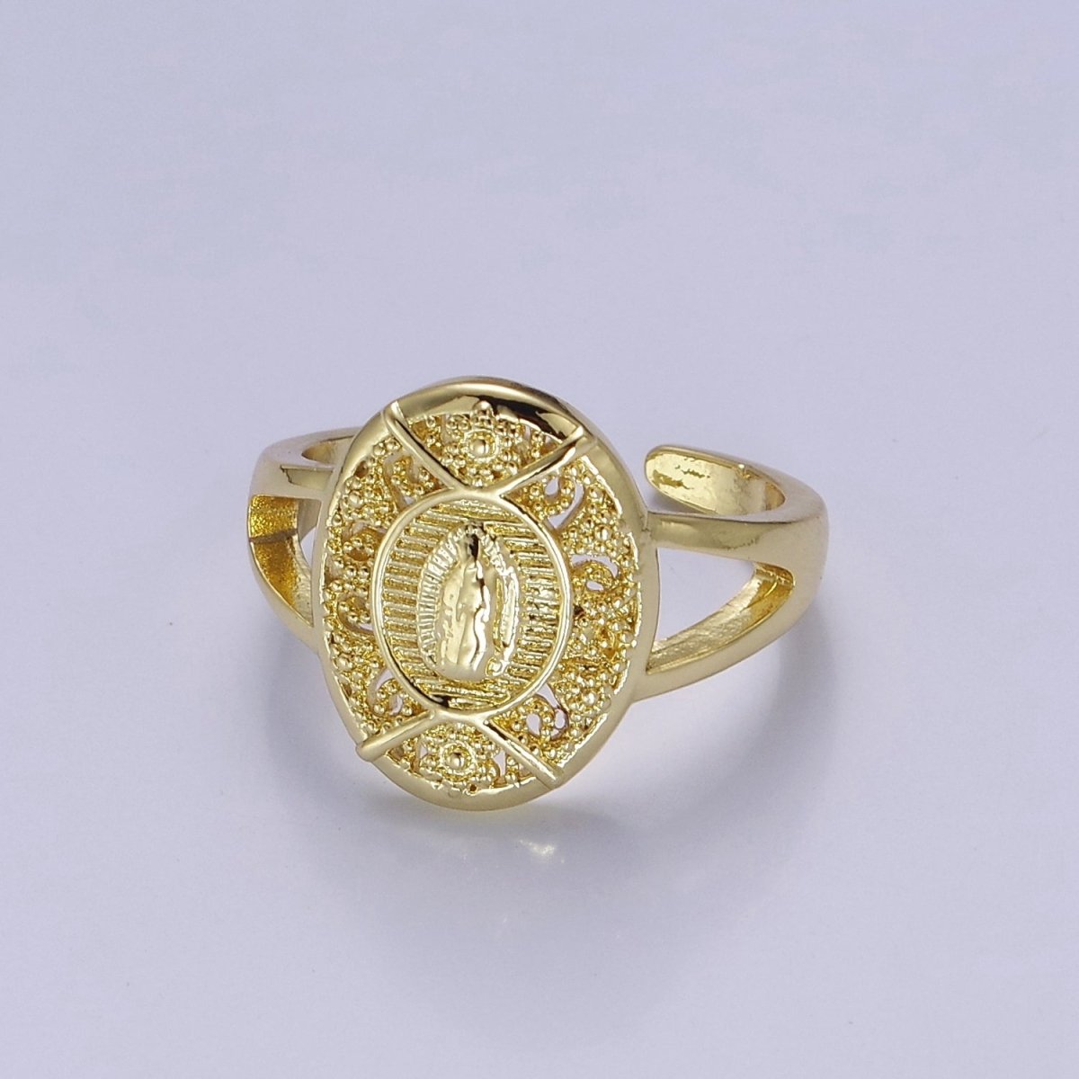 Virgin de Guadalupe Adjustable ring, Our lady of Guadalupe ring Virgin Mary Signet Ring O-2166 - DLUXCA