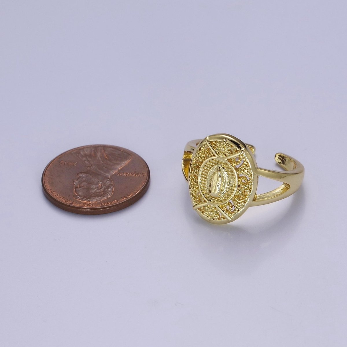 Virgin de Guadalupe Adjustable ring, Our lady of Guadalupe ring Virgin Mary Signet Ring O-2166 - DLUXCA