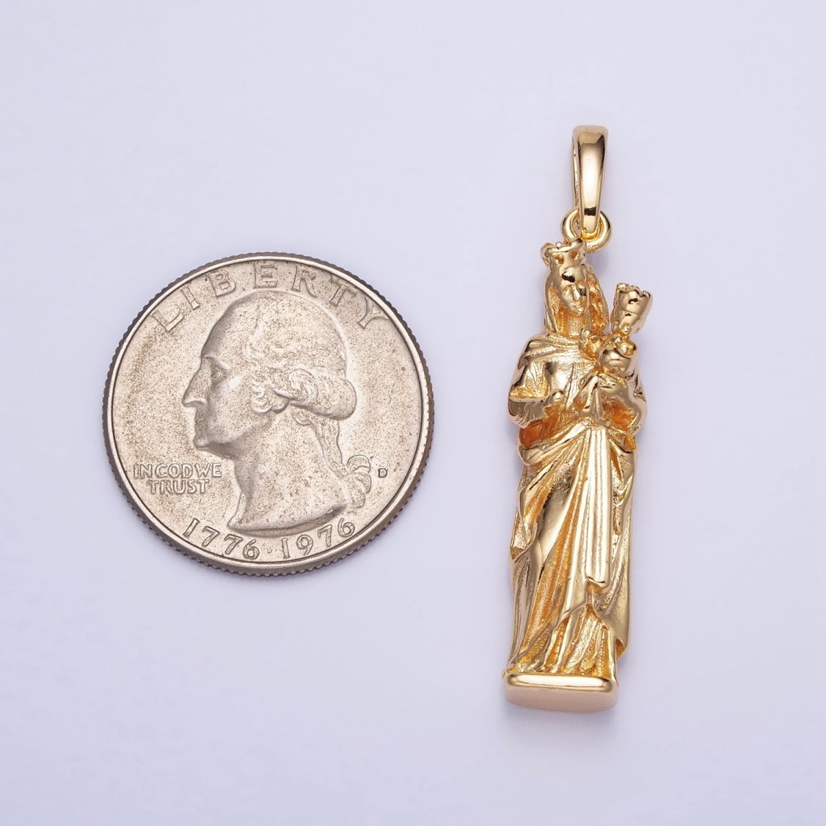 Virgin Mary Charm Necklace, Virgen Del Carmen Pendant, Virgen de la Caridad del Cobre Religious Necklace Pendant in Gold, Silver AA173 AA200 - DLUXCA