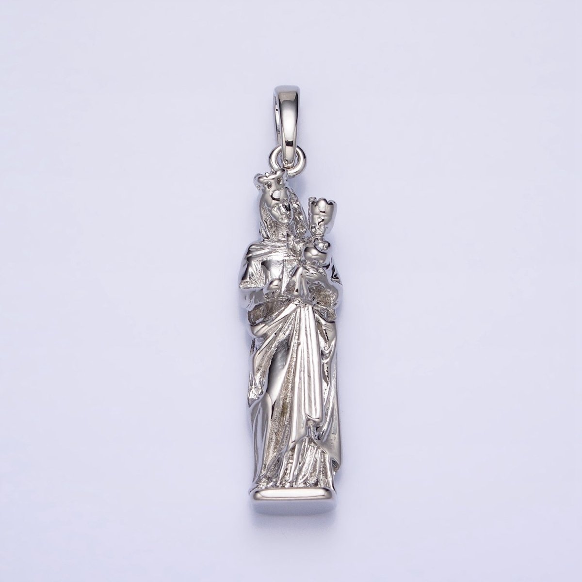 Virgin Mary Charm Necklace, Virgen Del Carmen Pendant, Virgen de la Caridad del Cobre Religious Necklace Pendant in Gold, Silver AA173 AA200 - DLUXCA