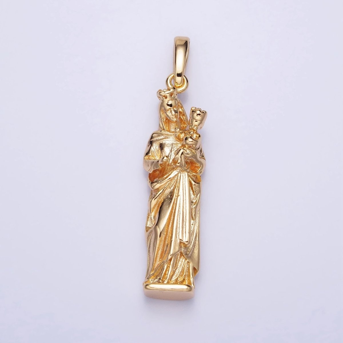 Virgin Mary Charm Necklace, Virgen Del Carmen Pendant, Virgen de la Caridad del Cobre Religious Necklace Pendant in Gold, Silver AA173 AA200 - DLUXCA