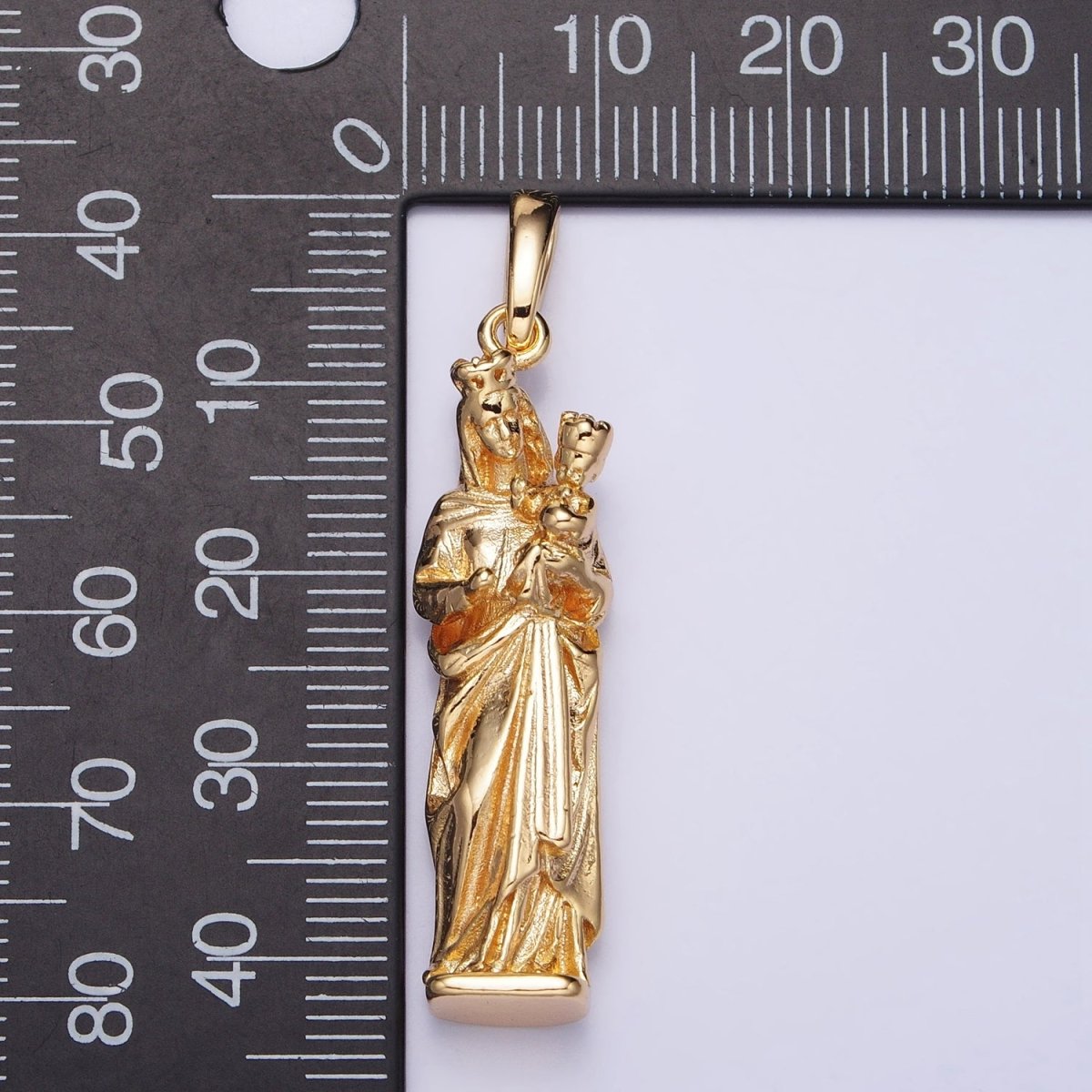 Virgin Mary Charm Necklace, Virgen Del Carmen Pendant, Virgen de la Caridad del Cobre Religious Necklace Pendant in Gold, Silver AA173 AA200 - DLUXCA