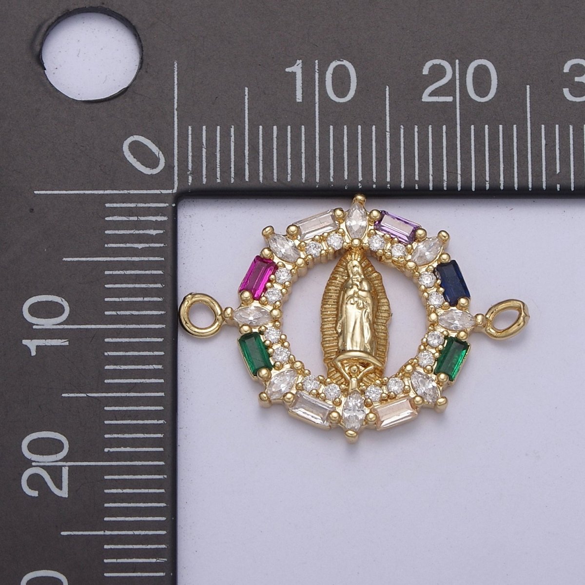 Virgin of Guadalupe Virgin Mary Charm Connector for bracelet, religious jewelry supply F-172 - DLUXCA
