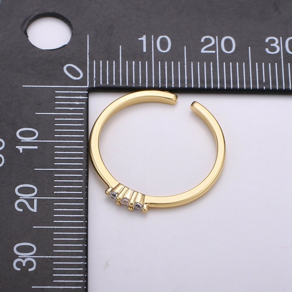 Wedding Gold Ring, Stackable Ring, Thin Ring, Vermeil Ring, Bride Ring, Stacking Rings, Rings, Open Ring, Thin Adjustable Ring, Pinky Ring R-105 - DLUXCA