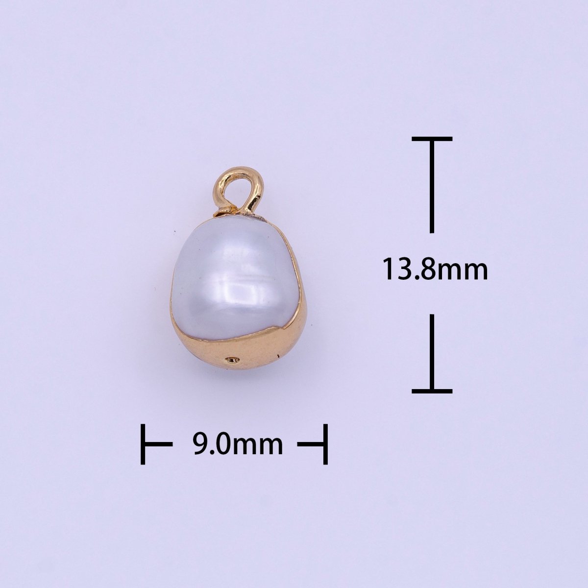 White Freshwater Pearl Teardrop Gold Coated Add-On Charm | P-1851 - DLUXCA