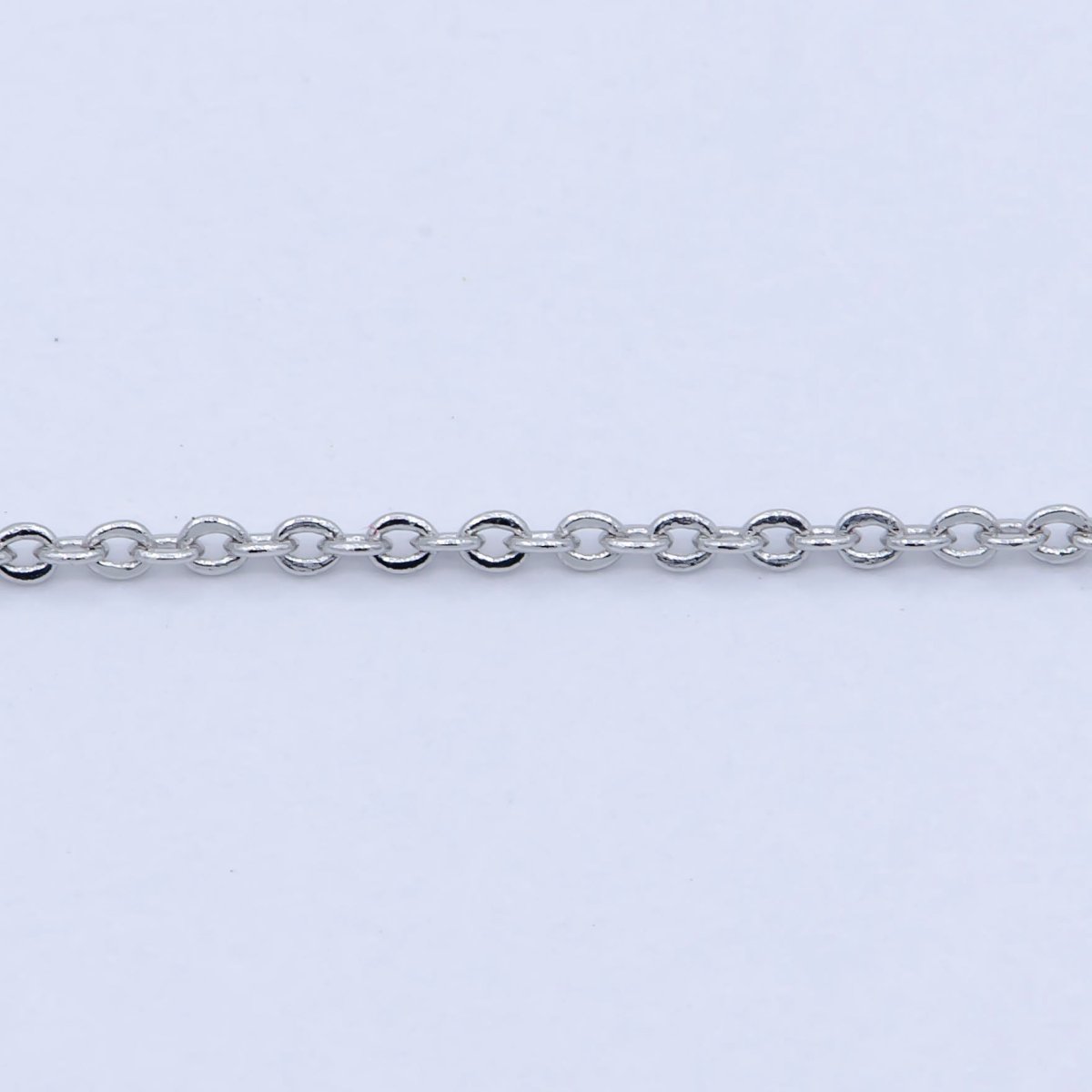 White Gold Filled 0.8mm Dainty Rolo Cable 16 Inch Choker Necklace w. Extender | WA-239 Clearance Pricing - DLUXCA