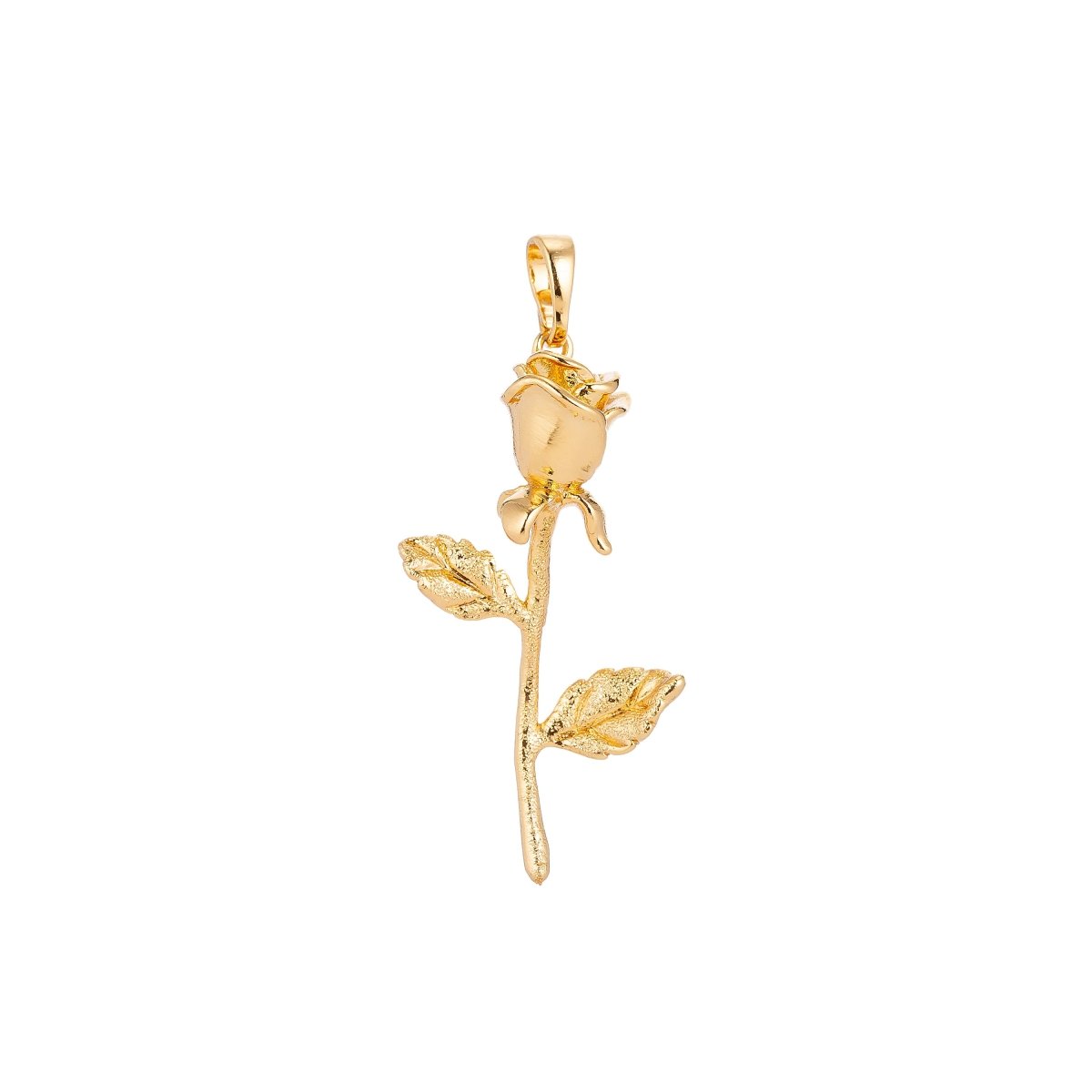 White Gold Filled / 24K Yellow Gold Fill Rose Gold Flower Charm Floral ...