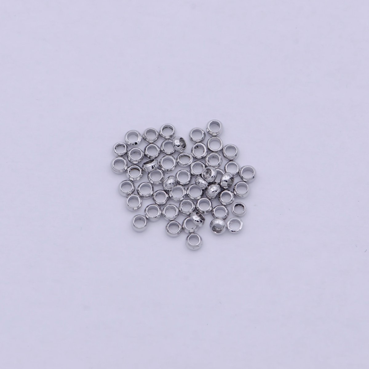 White Gold Filled 2.5mm Crimp Cover Beads Silver Supply Pack | K-208 - DLUXCA