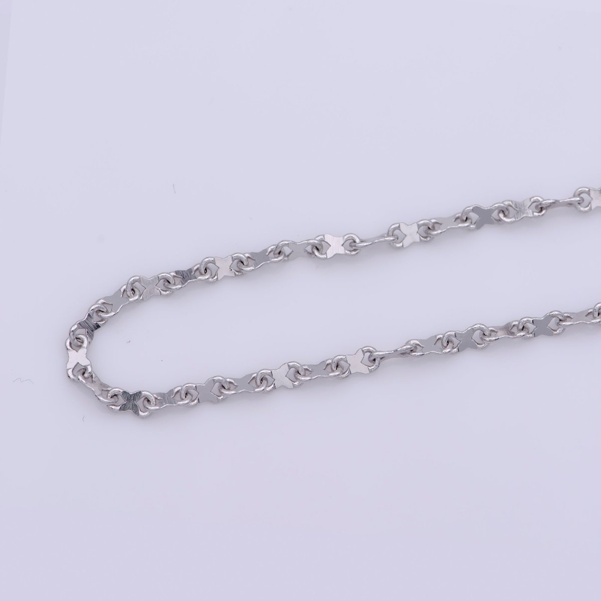 White Gold Filled 2.5mm Figure 8 Infinity Silver 20 Inch Layering Chain Necklace | WA-238 Clearance Pricing - DLUXCA