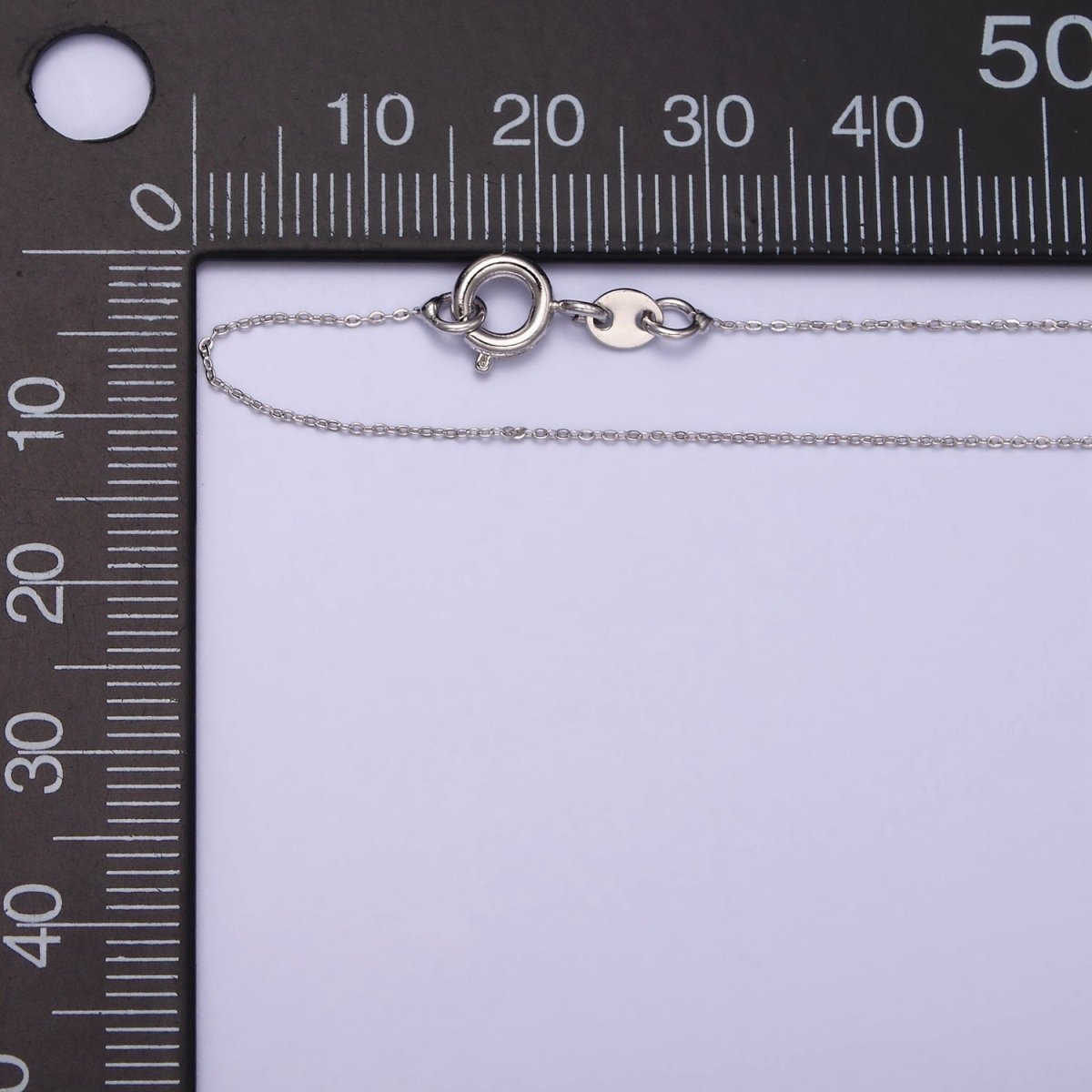 White Gold Filled Dainty 0.5mm Cable 15.5 Inch Choker Chain Necklace | WA-1877 Clearance Pricing - DLUXCA