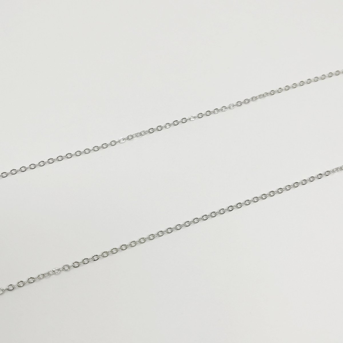 White Gold Filled Dainty 1.8mm ROLO Roll Chain Sold by Yard For Jewelry Making | ROLL-408 Clearance Pricing - DLUXCA