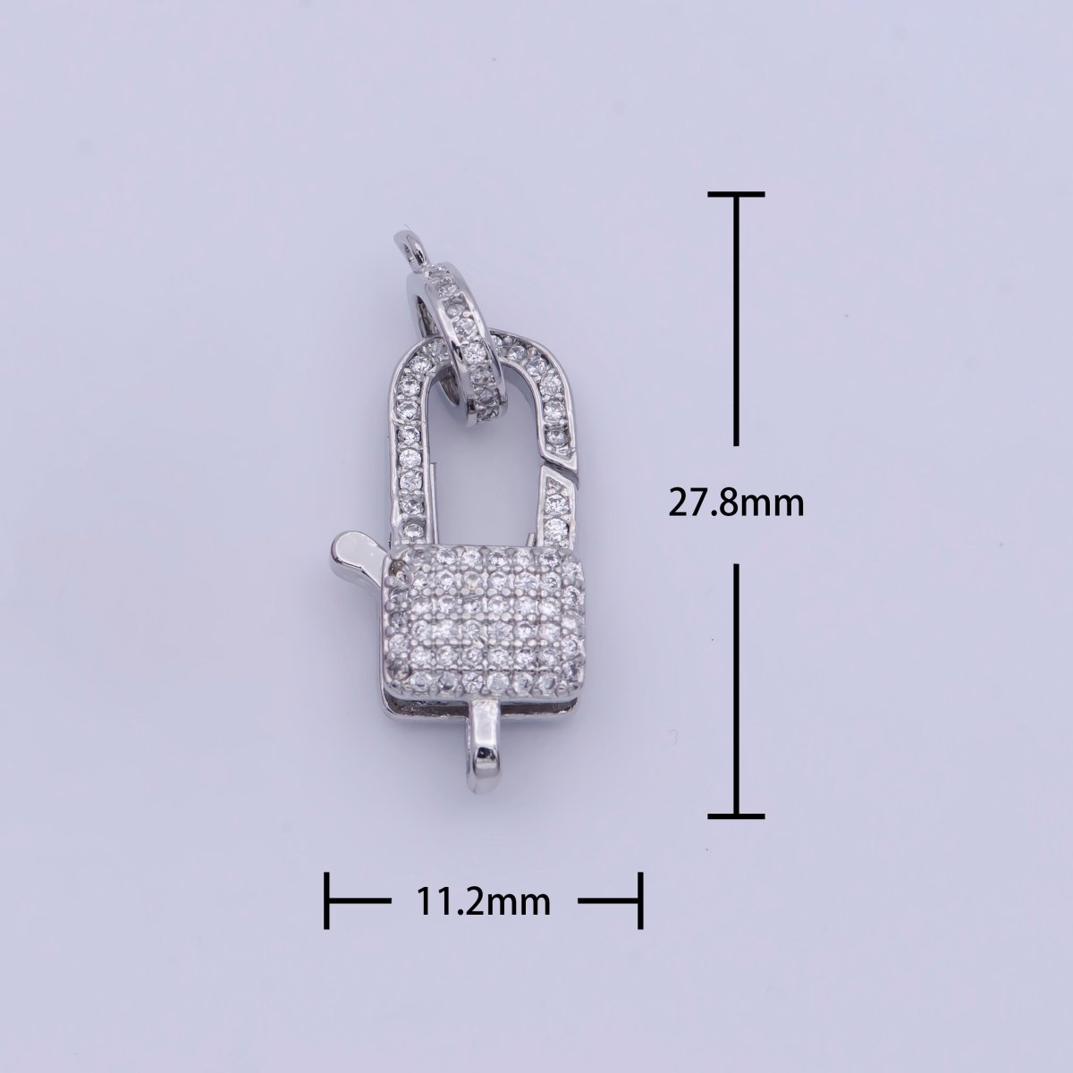 White Gold Filled Micro Paved Cubic Zirconia Closure Lobster Clasps Findings L-910 L-911 - DLUXCA