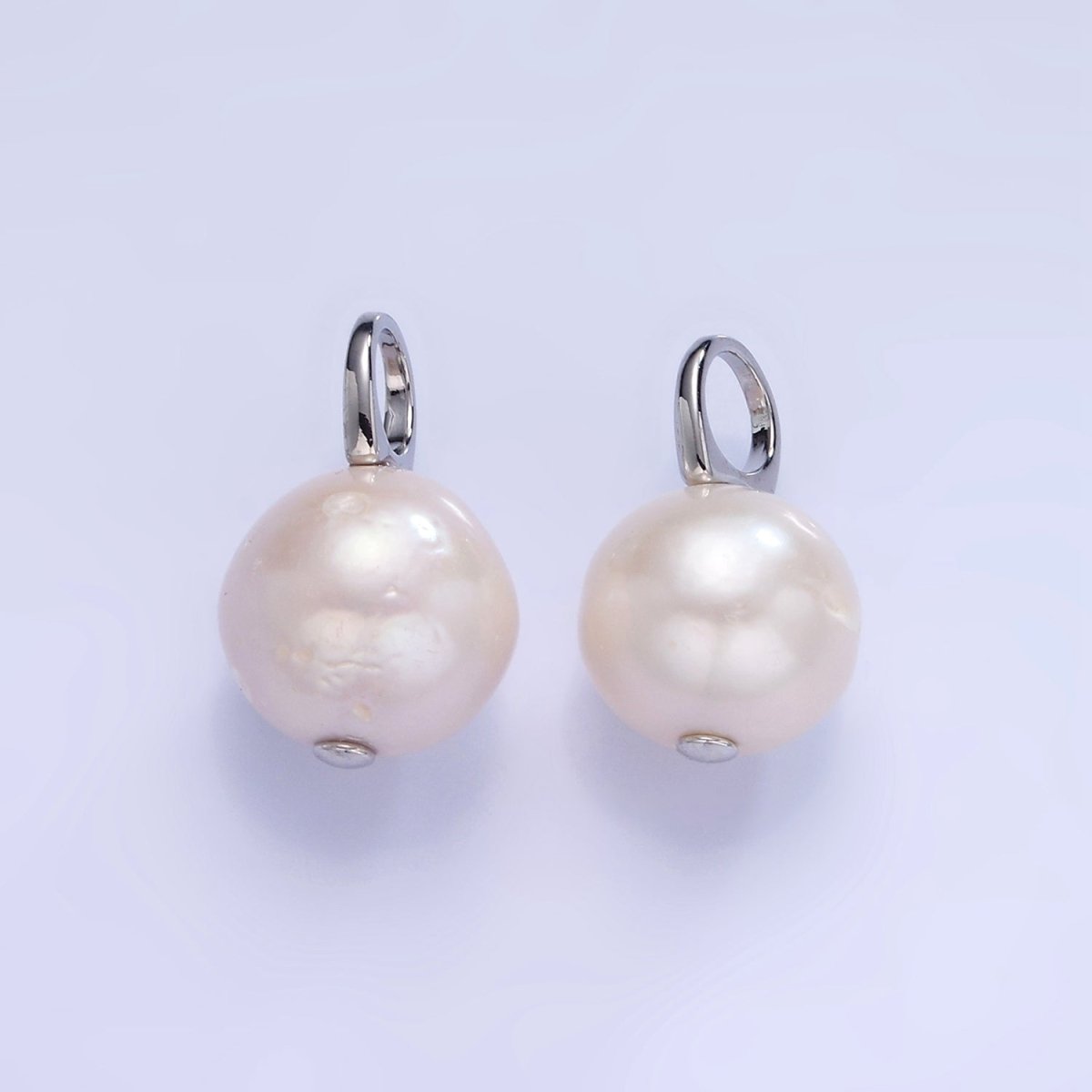 White Gold Filled White Freshwater Pearl Drop Pendant | P1714 - DLUXCA