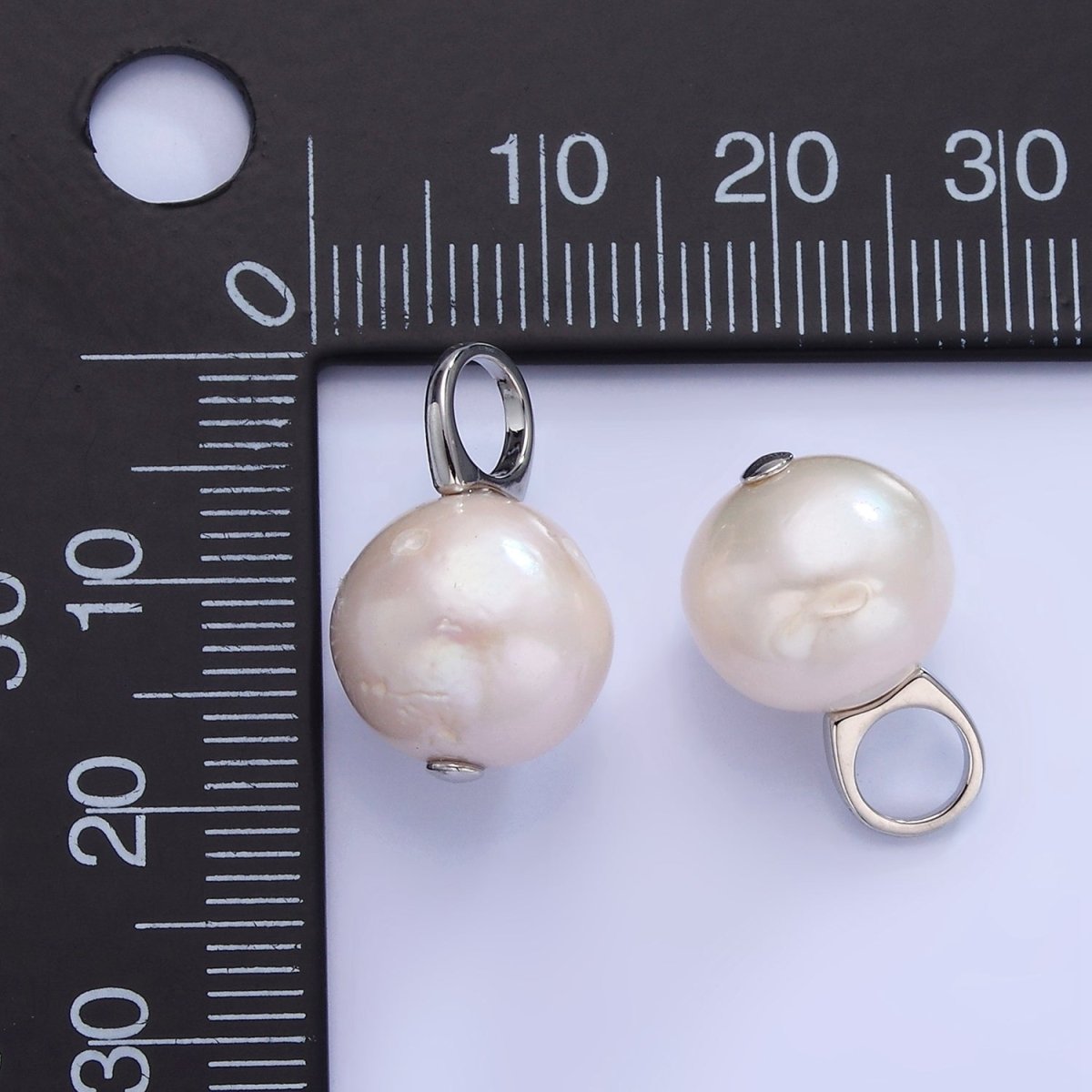 White Gold Filled White Freshwater Pearl Drop Pendant | P1714 - DLUXCA