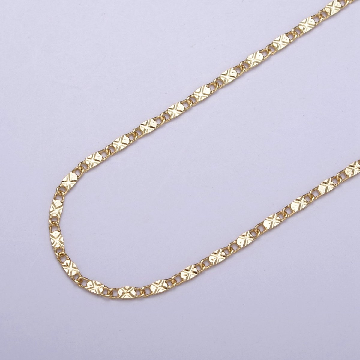 Wholesale Gold Chain Necklace, Fine Scroll Gold Chain, Simple Gold Necklace, Thin Plain Women's Necklace 18" 20" Women Chain | WA-682 WA-683 Clearance Pricing - DLUXCA