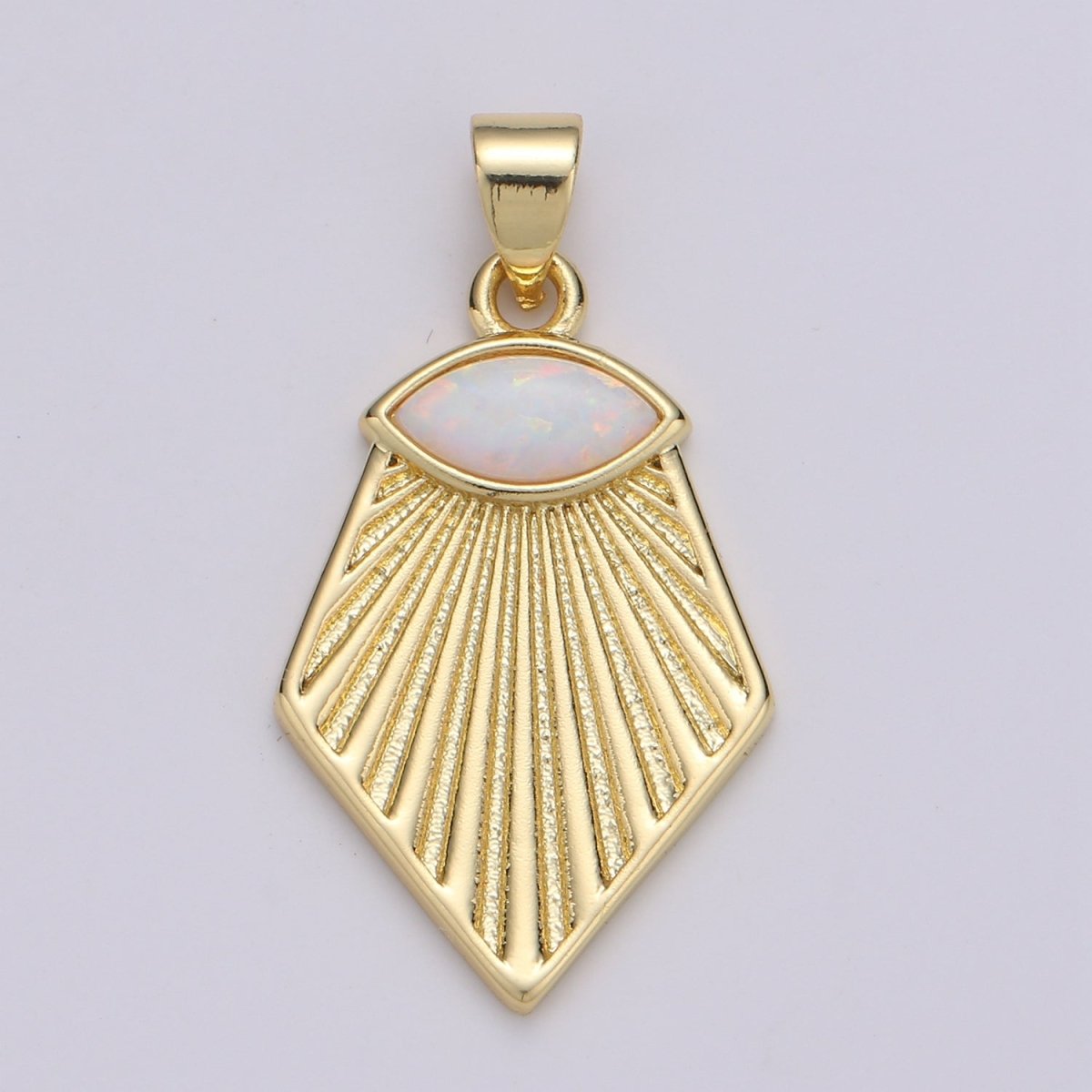 Wholesale Gold Filled Opal Pendant, Evil Eye Shining Light Pendant for Necklace Component J-215 - DLUXCA