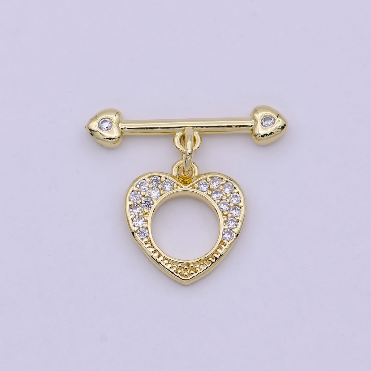 Wholesale Gold Toggle Clasp, Heart OT Clasp Fancy Design OT Clasp Bulk Supply for Bracelet Necklace Component L-621 - DLUXCA