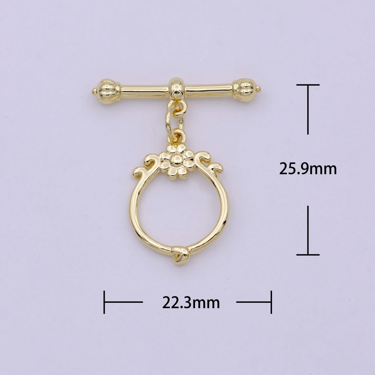 Wholesale Gold Toggle Clasp, Vintage OT Clasp Fancy Design OT Clasp Bulk Supply for Bracelet Necklace Component L-627 - DLUXCA