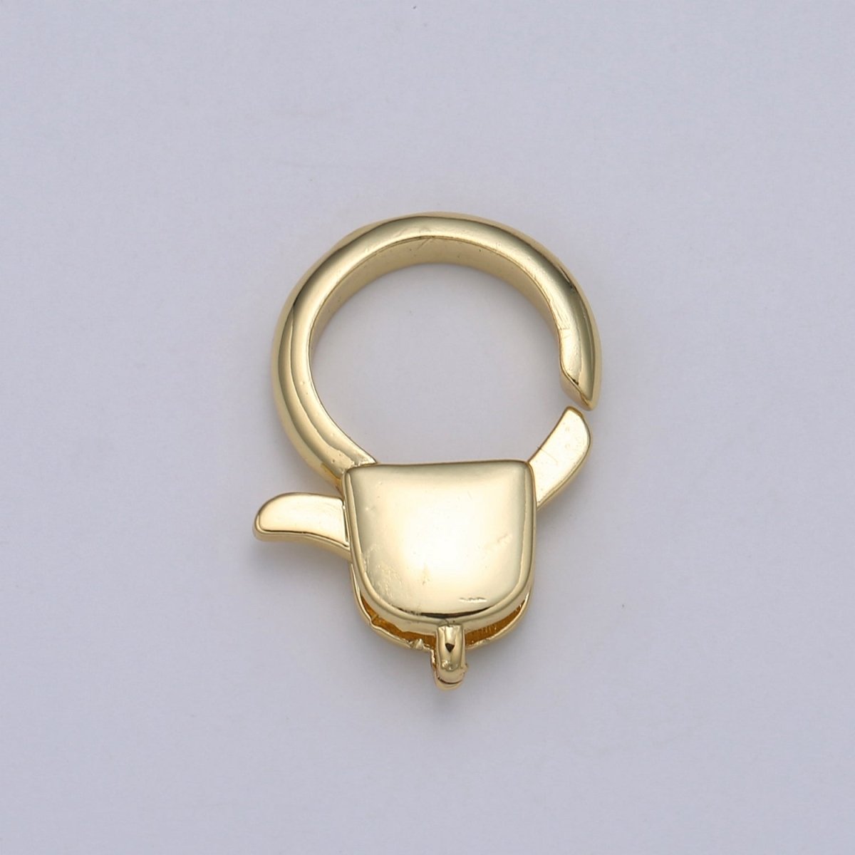 Wholesale Lobster Clasp 24k Gold Circle Head Lobster Claw for Jewelry Making, Size Option 19.3MMX13.3MM L-175 - DLUXCA