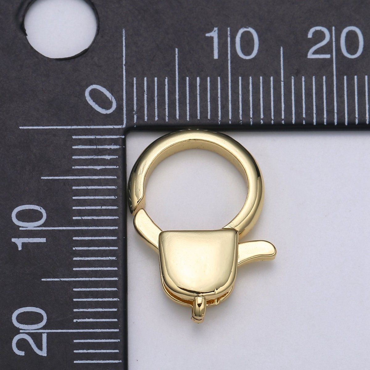 Wholesale Lobster Clasp 24k Gold Circle Head Lobster Claw for Jewelry Making, Size Option 19.3MMX13.3MM L-175 - DLUXCA