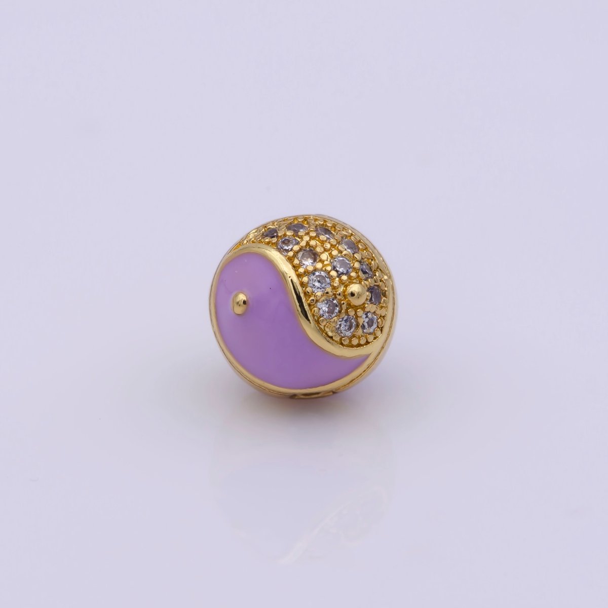 Yin Yang Spacer Bead Enamel Yin and Yang Beads Charms, Cubic Zirconia Jewelry for Bracelet Making B-648 to B-662 - DLUXCA
