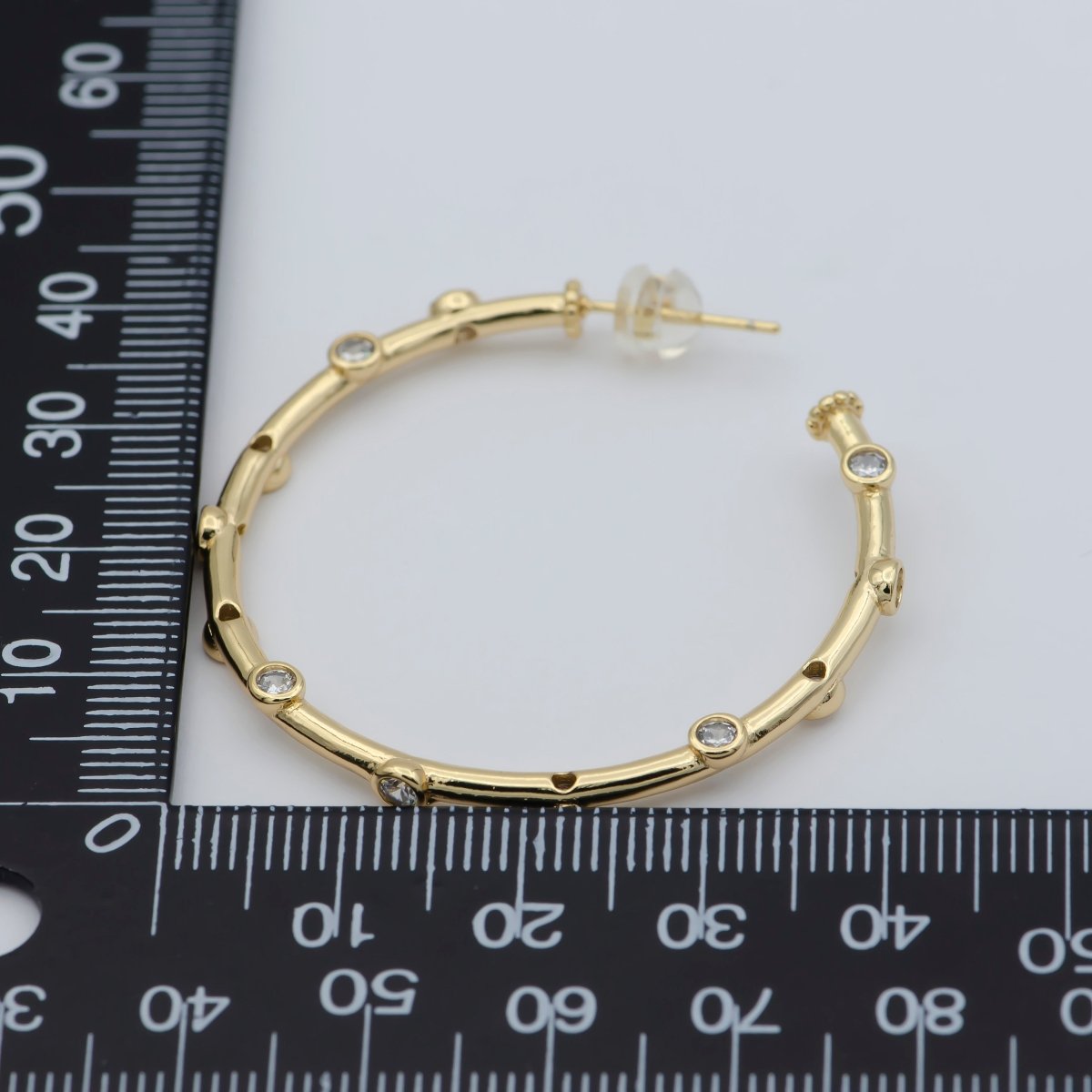 Zirconia hoop earring - Cz hoop - -Hypoallergenic earring -Dainty earring - Minimalist jewelry- Delicate earring P-260 P-261 P-262 - DLUXCA
